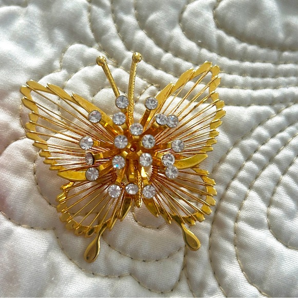 Vintage Gold Gem Pin Brooch - Picture 1 of 4